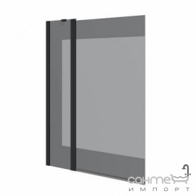 Шторка на ванну 1100x1400 KollerPool Dakota 1605202765 профиль матовый черный/серое стекло