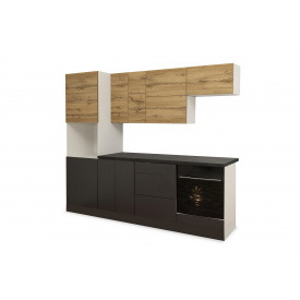 Кухонний гарнітур Соломія (модульний, 240 см, дуб аппалачі і антрацит) IMI