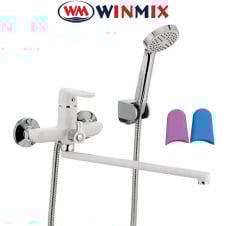 Змішувач для ванни довгий ніс Winmix Premium Tiger EURO White (білий) (Chr-006), Польща