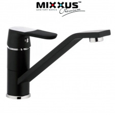 Змішувач для кухні ялинка на гайці 25см MIXXUS Premium Tiger Black (чорний) (Chr-555), Польща