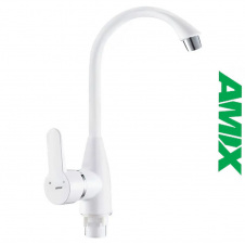 Змішувач для кухні из термопластика AMIX Mario-011 White (без підведення), Білий