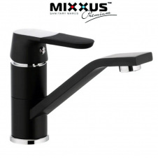 Змішувач для умивальника ялинка на гайці 15см MIXXUS Premium Tiger Black (чорний) (Chr-555), Польща