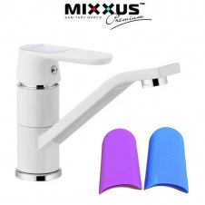 Змішувач для умивальника ялинка на гайці 15см MIXXUS Premium Tiger White (білий) (Chr-555), Польща