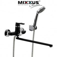 Змішувач для ванни довгий ніс MIXXUS Premium Tiger EURO Black (чорний) (Chr-006), Польща