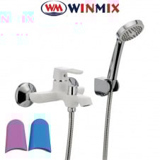 Змішувач для ванни короткий ніс Winmix Premium Tiger Euro White (білий) (Chr-009), Польща