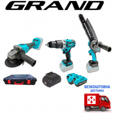 Набір акумуляторних інструментів Grand № 3 G (МШУ-20BL/PRO+ТА-20/13UBL+АПЦ-20V/8"-4)