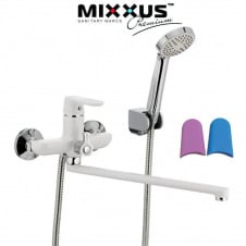 Змішувач для ванни довгий ніс MIXXUS Premium Tiger EURO White (білий) (Chr-006), Польща