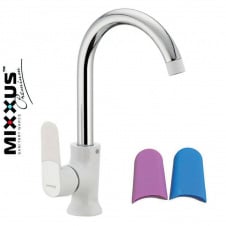 Змішувач для кухні Вухо на гайці MIXXUS Premium Tiger White (білий) (Chr-014), Польща