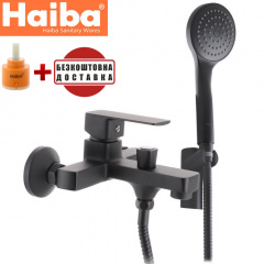 Змішувач для ванни короткий ніс HAIBA Kubus Black Chr-009 euro Славянск