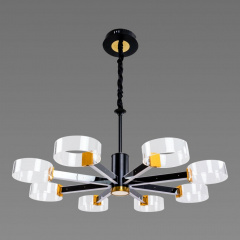 Светодиодные акриловые люстры Sirius N 3705-8 BLACK GD Петрово