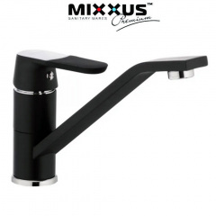 Змішувач для кухні ялинка на гайці 25см MIXXUS Premium Tiger Black (чорний) (Chr-555), Польща Коломыя