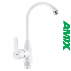 Змішувач для кухні из термопластика AMIX Mario-011 White (без підведення), Білий Павлоград