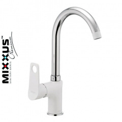 Смеситель для кухни Ухо на гайке Mixxus Dallas White(Chr-014) Лозовая