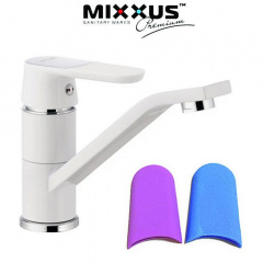 Змішувач для умивальника ялинка на гайці 15см MIXXUS Premium Tiger White (білий) (Chr-555), Польща Конотоп