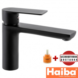 Змішувач для умивальника HAIBA ALEX BLACK Long (Chr-001)