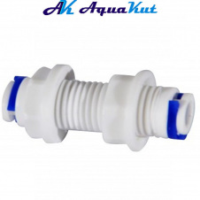 Муфта для перегородки з різьбленням Aquakut 3/8"QC-3/8"QC (QC-20)