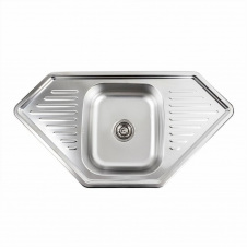 Кухонна мийка Platinex 95*50В декор (з сифоном та кріпленням) з нержавіючої сталі