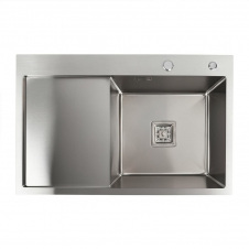 Кухонна мийка Platinex Handmade 78*50B R (з сифоном та кріпленням), Нержавіюча сталь