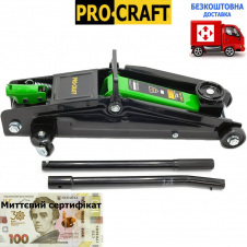 Домкрат підкатний гідравлічний з підйомними опорами Procraft PJ25S+сетифікат