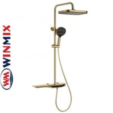 Душова колона з термостатичним змішувачем (3 режими) Winmix Premium SPACE 009-J BRUSHED GOLD, Польща