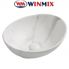 Раковина (умивальник) накладна Winmix Premium ELLIPSE -0108 MARBLE 400*330*145mm (мармур)