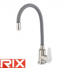 Змішувач для кухні Рефлекторний вухо Rix FOX (Chr-011) GRAY REFLECTOR з силіконовим виливом, SUS304 з нержавіючої сталі