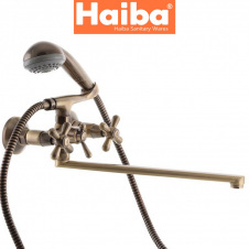 Змішувач для ванни довгий вилив HAIBA DOMINOX EURO Bronze (Chr-140)