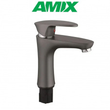 Змішувач для умивальника з термопластику AMIX CEZAR-001 SET GRAPHITE (з підведенням), Графіт