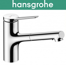 Змішувач Hansgrohe (art 74810000) для кухні одноважільний з висувним виливом Zesis M33 ECO150 2jet, Хром