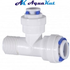 Трійник Aquakut НР-QC-QC, 1/4"НР-1/4"QC-1/4"QC, (QC-7544)