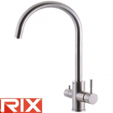 Змішувач для кухні Вухо Rix SUS (Chr-021) з виходом для питної води, SUS304 з нержавіючої сталі