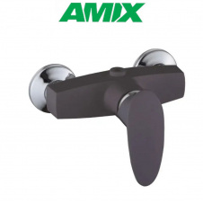 Змішувач для душової кабіни з термопластику AMIX CEZAR-003 SET GRAPHITE (зі шлангом, лійки та кронштейном), Графіт