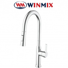 Змішувач для кухні Вухо Winmix Premium PULL (Chr-014) з висувним виливом, Польща