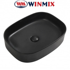 Раковина (умивальник) накладна Winmix Premium BEVEL-0103 BLACK 510*370*120mm (чорна)
