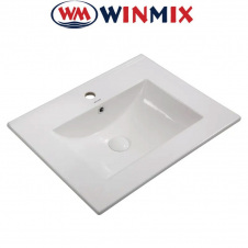 Раковина (умивальник) меблева Winmix Premium CUBIC-1501 610*460*170mm з отвором під змішувач та переливом (біла)