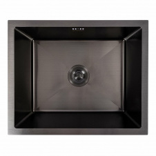 Кухонна мийка Platinex Handmade 54*44 PVD, монтаж під стільницю (з сифоном, доской, сушінням та кріпленням), Чорний