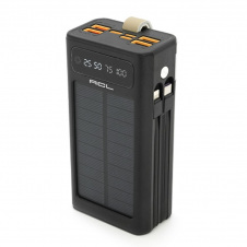Повербанк Powerbank ACL PW-90 30000mAh, SOLAR, TypeC + Lighting, Black, Box (З сонячною батареєю)