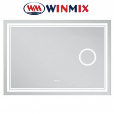 Дзеркало для ванної кімнати Winmix Premium QUADRO MR20-100x80 (з LED-підсвічуванням, антизапотівання, лінза)