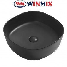 Раковина (умивальник) накладна Winmix Premium DIVERSE-0106 Black 440*440*140mm (чорна)