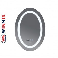 Дзеркало для ванної кімнати Winmix PLAIN MV02-60x80 (з LED-підсвічуванням, годинник, антизапотівання)