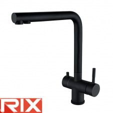 Змішувач для кухні Вухо Rix LUX (Chr-021) BLACK з виходом для питної води, SUS304 з нержавіючої сталі