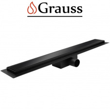 Душовий трап із нержавіючої сталі SUS304 FD08-70x500-GLASS BLACK (Чорний), Grauss Чехія