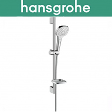 Душовий набір зі стійкою Hansgrohe (art 26586400) з мильницею Casetta, Croma Select E Vario 65 см, білий хром