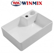Раковина (умивальник) накладна з донним клапаном Winmix Premium STYLE -0201 520*375*140mm (біла)