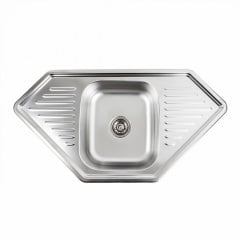 Кухонна мийка Platinex 95*50В декор (з сифоном та кріпленням) з нержавіючої сталі Днепр