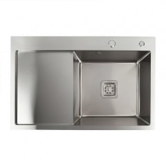 Кухонна мийка Platinex Handmade 78*50B R (з сифоном та кріпленням), Нержавіюча сталь Днепр