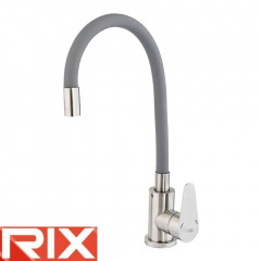 Змішувач для кухні Рефлекторний вухо Rix FOX (Chr-011) GRAY REFLECTOR з силіконовим виливом, SUS304 з нержавіючої сталі Київ
