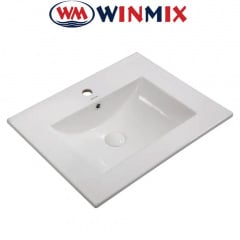 Раковина (умивальник) меблева Winmix Premium CUBIC-1501 610*460*170mm з отвором під змішувач та переливом (біла) Винница