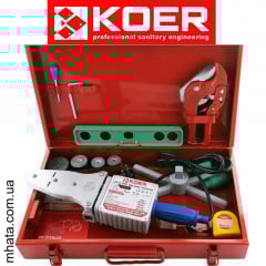 Паяльник для поліпропіленової труби KOER SET-03 (1500Вт,4 насад,ножн,рулетка,2 заглуш,рівень) Іршава