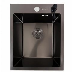 Кухонна мийка Platinex Handmade 40*50 PVD (с диспенсором), Чорний Киев